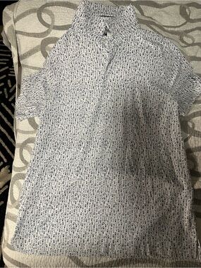 PGA tour Pro Series Men’s Golf Polo Sz XL, White With Navy Blue Drinks!